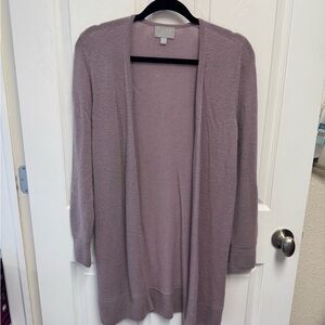 Pure  Collection Women's Lavender Open Front Sweater